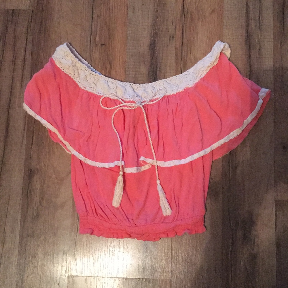 Anthropologie | Off the Shoulder Crop Top